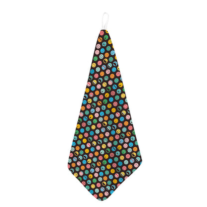 Colorful Emoji Faces Pattern Print Hand Towel