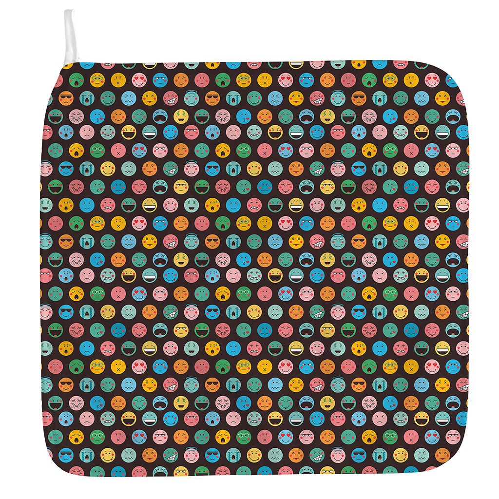 Colorful Emoji Faces Pattern Print Hand Towel