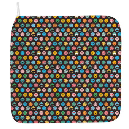 Colorful Emoji Faces Pattern Print Hand Towel