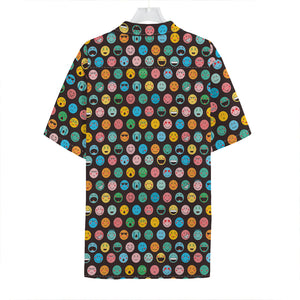 Colorful Emoji Faces Pattern Print Hawaiian Shirt