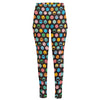 Colorful Emoji Faces Pattern Print High-Waisted Pocket Leggings