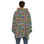 Colorful Emoji Faces Pattern Print Hoodie Blanket