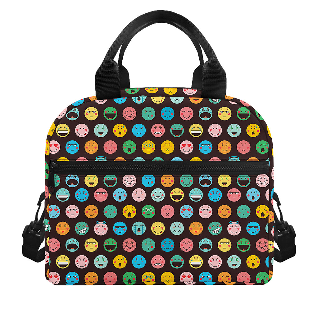Colorful Emoji Faces Pattern Print Insulated Lunch Bag