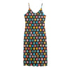 Colorful Emoji Faces Pattern Print Jersey Midi Cami Dress