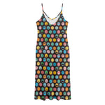 Colorful Emoji Faces Pattern Print Jersey Midi Cami Dress