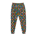 Colorful Emoji Faces Pattern Print Jogger Pants