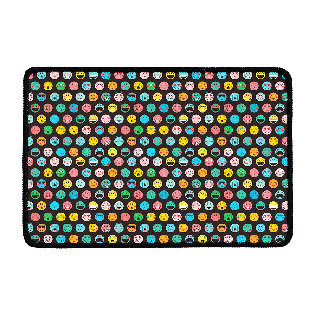 Colorful Emoji Faces Pattern Print Kitchen Mat