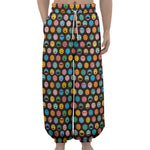 Colorful Emoji Faces Pattern Print Lantern Pants