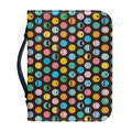 Colorful Emoji Faces Pattern Print Leather Bible Cover