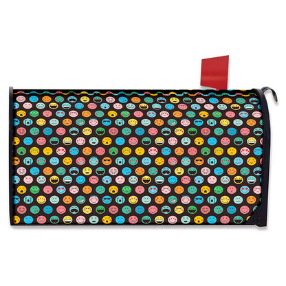 Colorful Emoji Faces Pattern Print Mailbox Cover