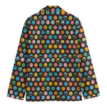 Colorful Emoji Faces Pattern Print Men's Blazer