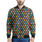 Colorful Emoji Faces Pattern Print Men's Bomber Jacket