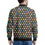 Colorful Emoji Faces Pattern Print Men's Bomber Jacket