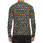 Colorful Emoji Faces Pattern Print Men's Long Sleeve Rash Guard