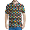 Colorful Emoji Faces Pattern Print Men's Polo Shirt