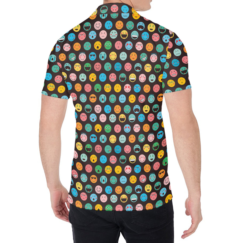 Colorful Emoji Faces Pattern Print Men's Shirt