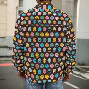 Colorful Emoji Faces Pattern Print Men's Shirt Jacket