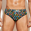 Colorful Emoji Faces Pattern Print Men's Swim Briefs