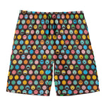 Colorful Emoji Faces Pattern Print Men's Swim Trunks