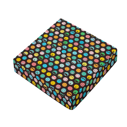 Colorful Emoji Faces Pattern Print Outdoor Seat Cushion Cover