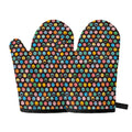 Colorful Emoji Faces Pattern Print Oven Mitts