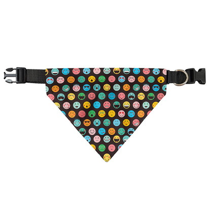 Colorful Emoji Faces Pattern Print Over The Collar Dog Bandana