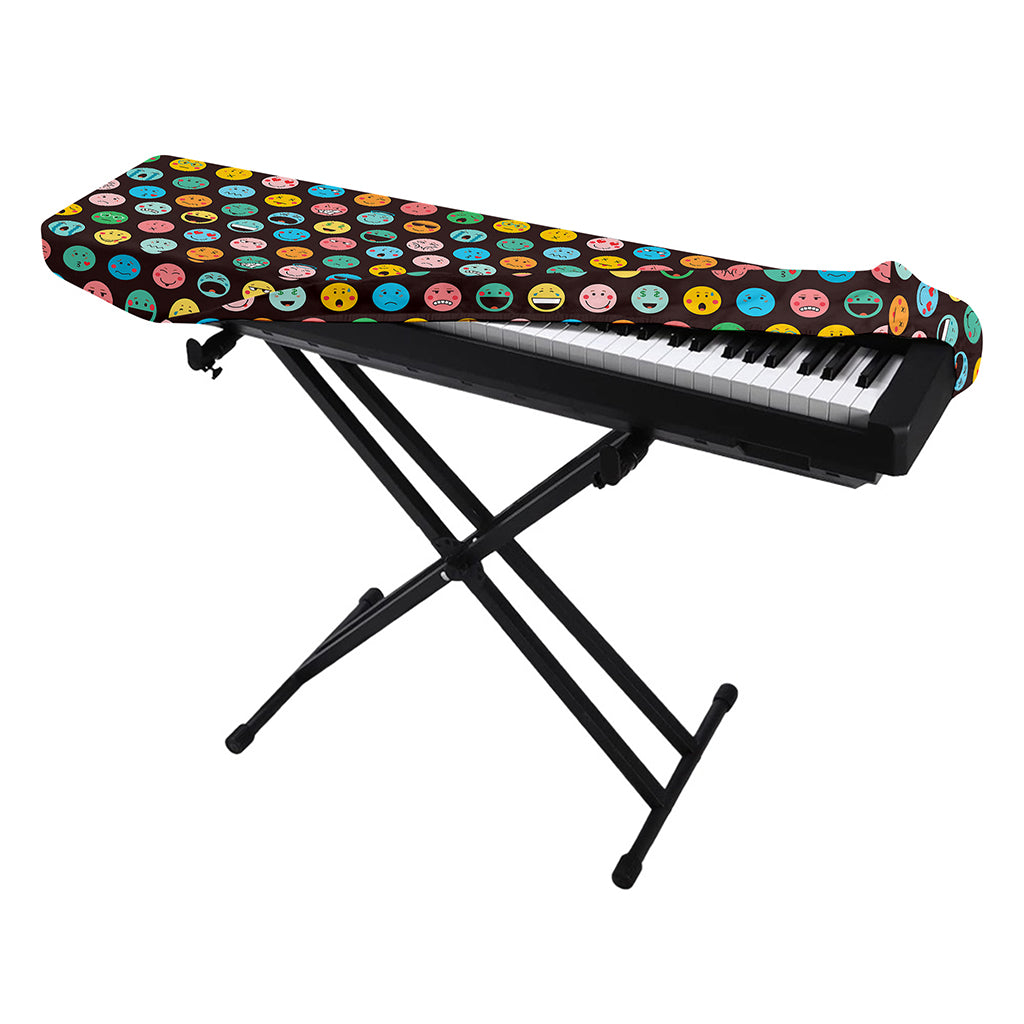 Colorful Emoji Faces Pattern Print Piano Keyboard Cover