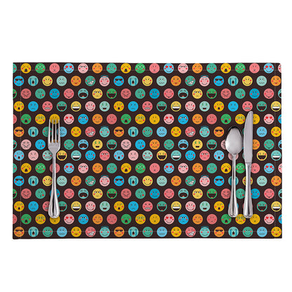 Colorful Emoji Faces Pattern Print Placemat
