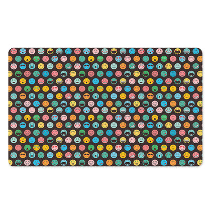Colorful Emoji Faces Pattern Print Polyester Doormat