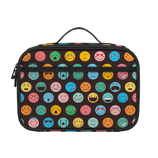 Colorful Emoji Faces Pattern Print Portable Lunch Bag