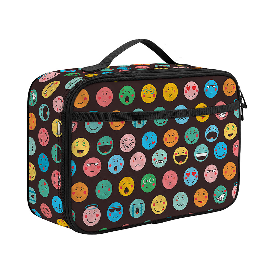 Colorful Emoji Faces Pattern Print Portable Lunch Bag