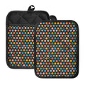 Colorful Emoji Faces Pattern Print Pot Holders With Pocket