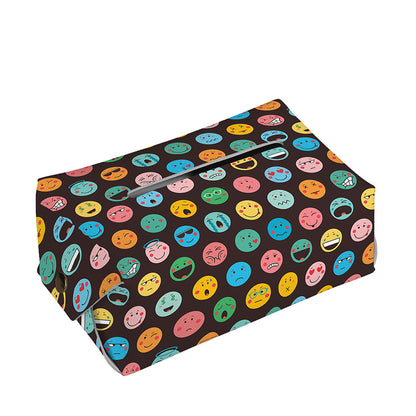 Colorful Emoji Faces Pattern Print Rectangle Tissue Box Cover