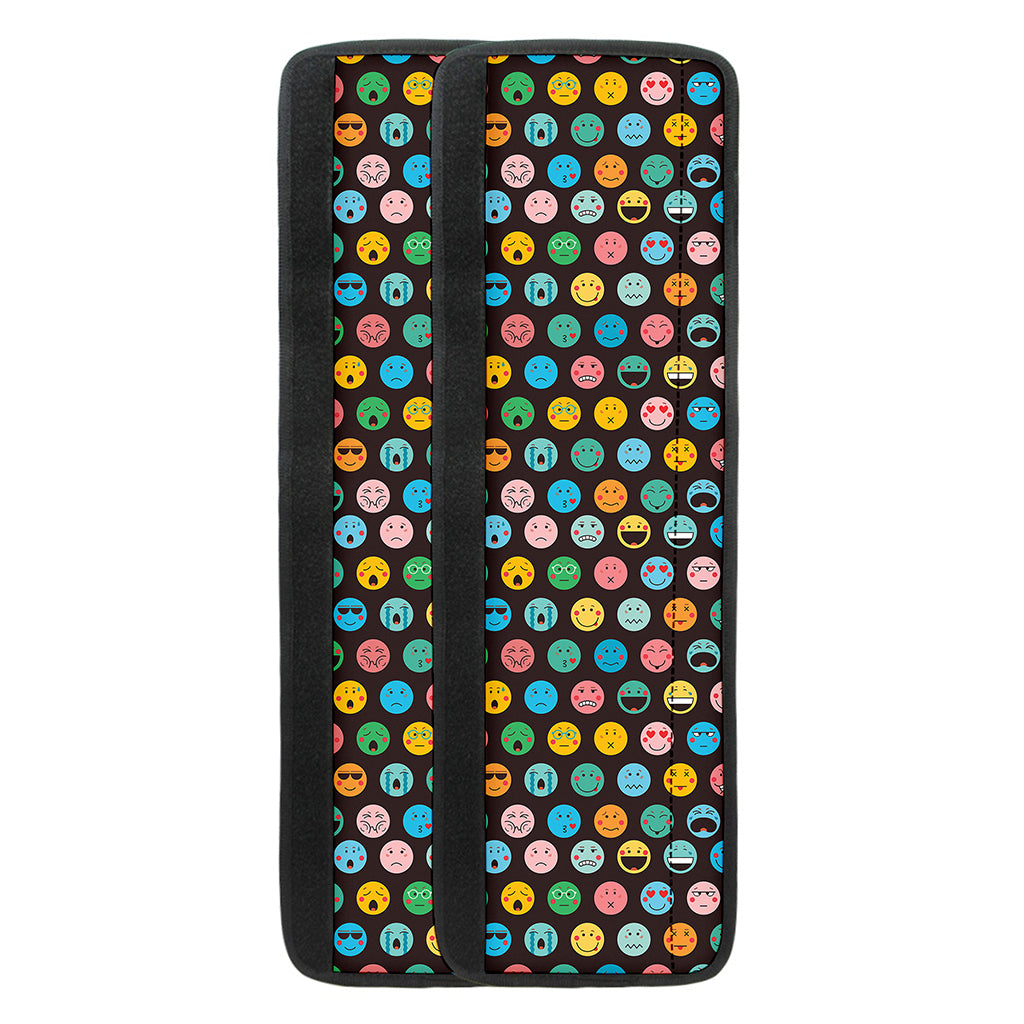 Colorful Emoji Faces Pattern Print Refrigerator Handle Covers