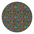 Colorful Emoji Faces Pattern Print Round Floor Mat