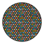 Colorful Emoji Faces Pattern Print Round Floor Mat