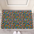 Colorful Emoji Faces Pattern Print Rubber Doormat