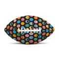Colorful Emoji Faces Pattern Print Rugby Ball