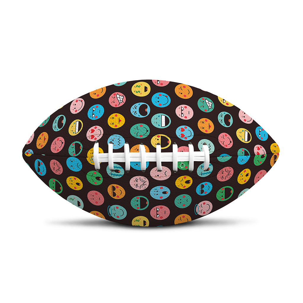 Colorful Emoji Faces Pattern Print Rugby Ball