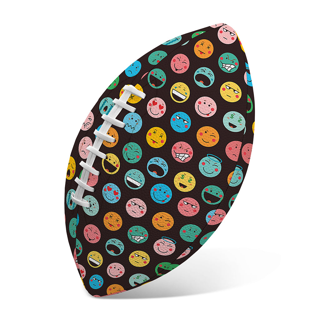Colorful Emoji Faces Pattern Print Rugby Ball