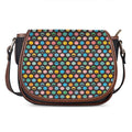 Colorful Emoji Faces Pattern Print Saddle Bag