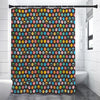 Colorful Emoji Faces Pattern Print Shower Curtain