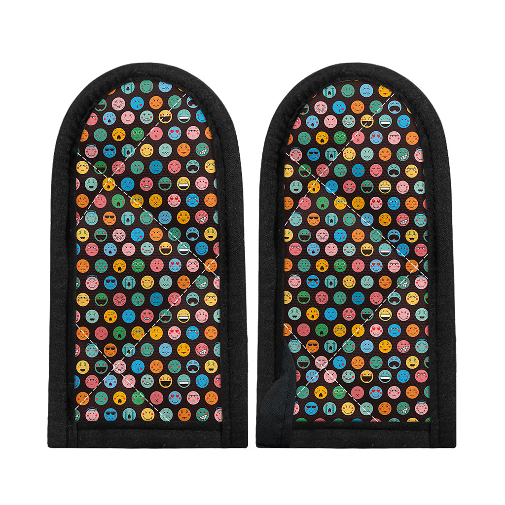 Colorful Emoji Faces Pattern Print Skillet Handle Cover