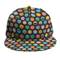 Colorful Emoji Faces Pattern Print Snapback Cap