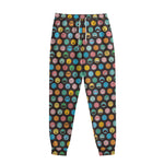 Colorful Emoji Faces Pattern Print Sweatpants