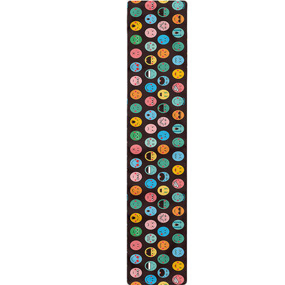 Colorful Emoji Faces Pattern Print Table Runner