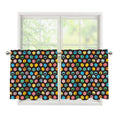 Colorful Emoji Faces Pattern Print Tier Curtains