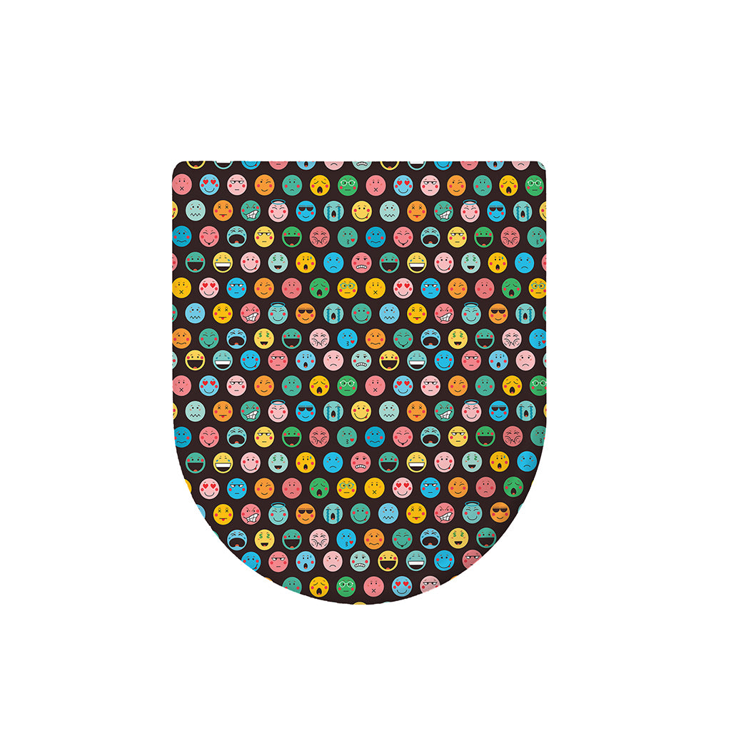 Colorful Emoji Faces Pattern Print Toilet Lid Cover