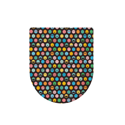 Colorful Emoji Faces Pattern Print Toilet Lid Cover