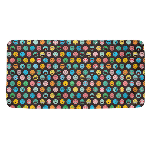 Colorful Emoji Faces Pattern Print Towel